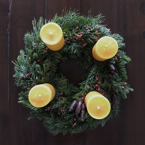 Advent Candles made of Beeswax (set of four)