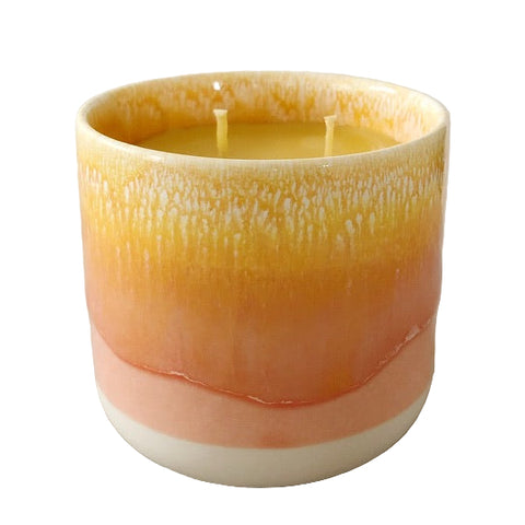 Beeswax Candle Quench Cup Pink + Yellow