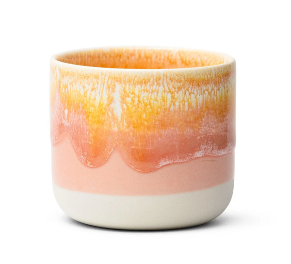 Beeswax Candle Sip Cup Pink + Yellow
