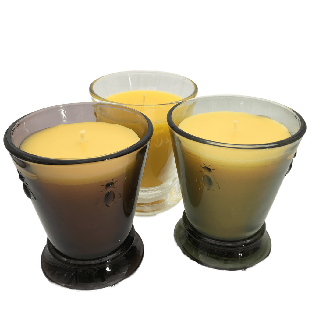 Magical Brew Scented Beeswax Candles in Amber Glass, Fall Scent