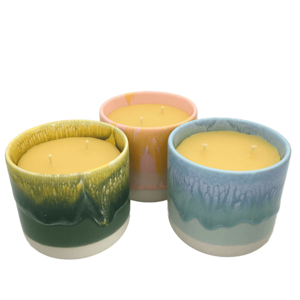 Beeswax Candle Quench Cup Blue