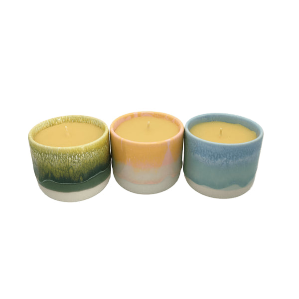 Beeswax Candle Sip Cup Blue